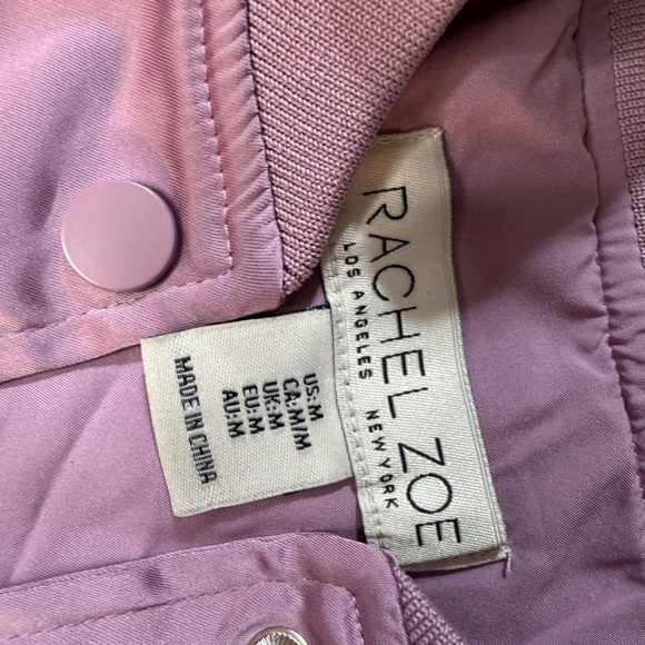 Rachel Zoe Lilac Cropped Bomber Jacket - Size Medium - Picture 2 of 4